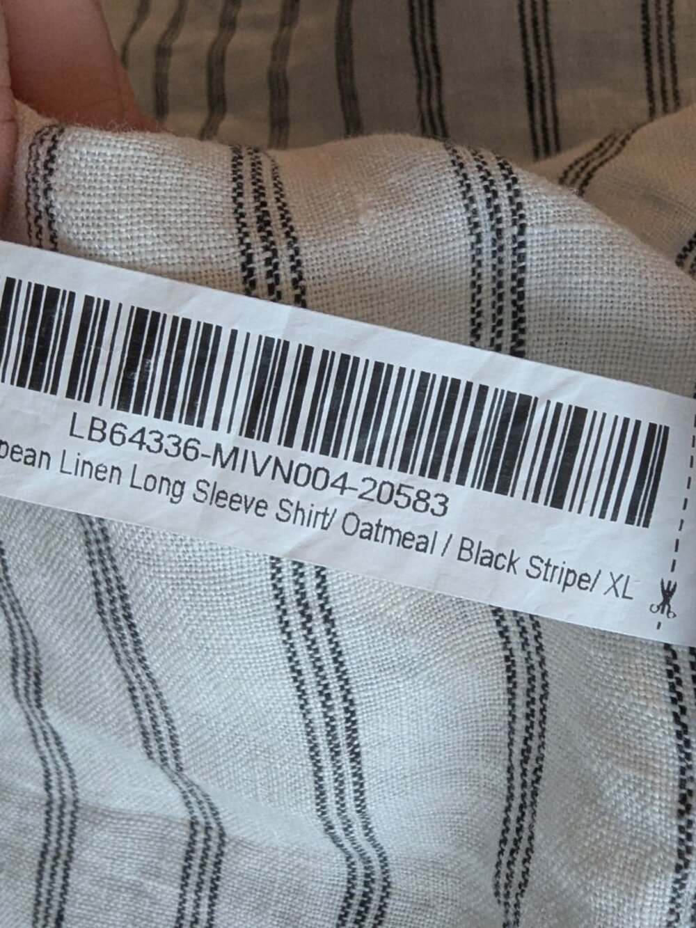 Quince 100% European Linen Long Sleeve Shirt XL - HTF Oatmeal & Black Stripe - Picture 5 of 7